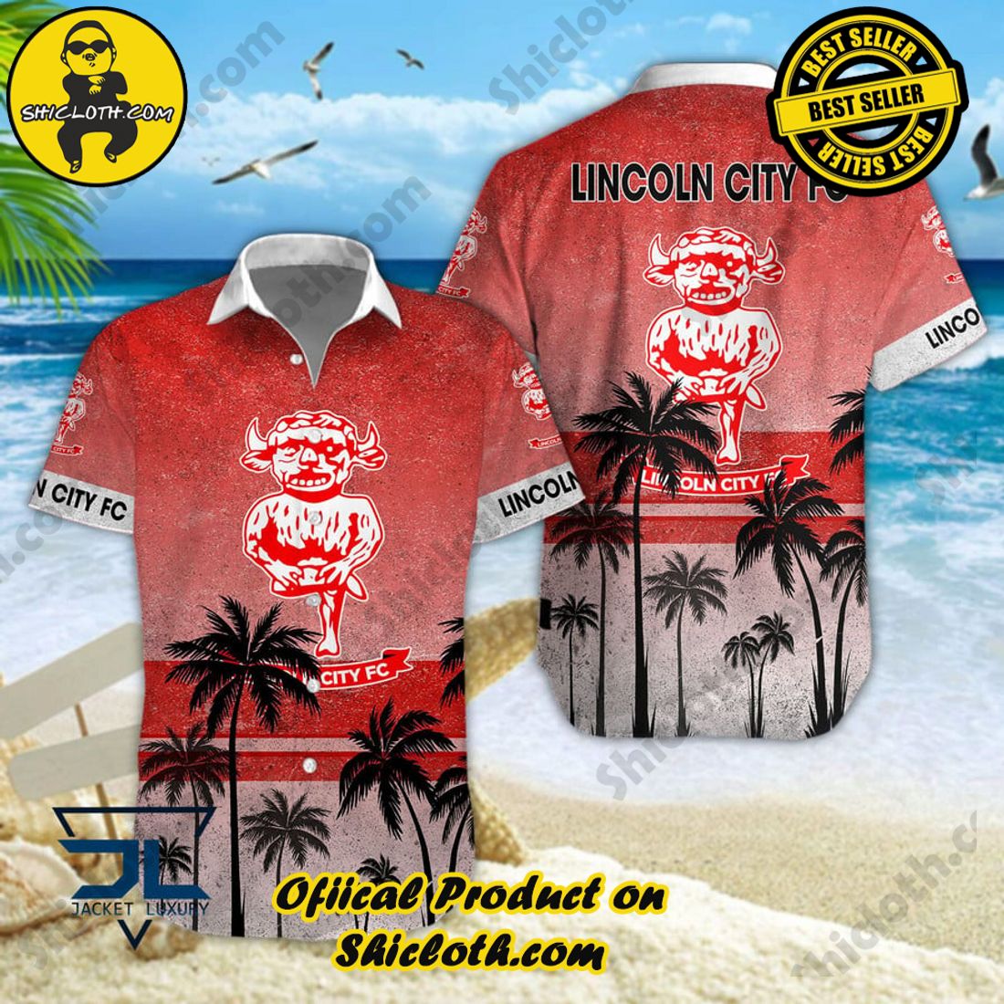 Lincoln City FC EFL Palm Tree Aloha Hawaiian Shirt