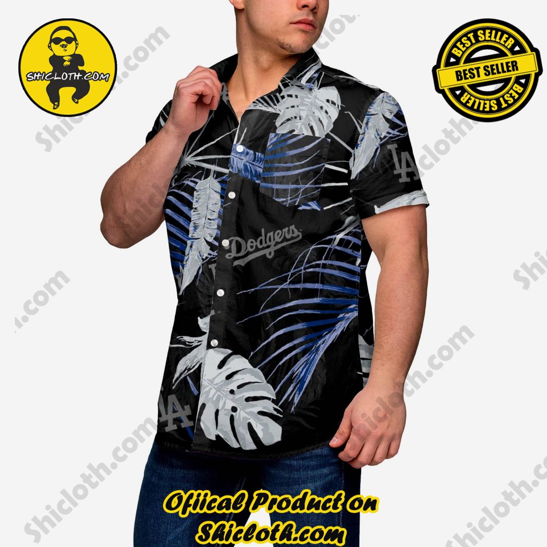 BEST SELLER Hawaiian Shirt And Short in Shicloth !!! Buy it now 1 Los Angeles Dodgers Neon Palm Button Up Shirt