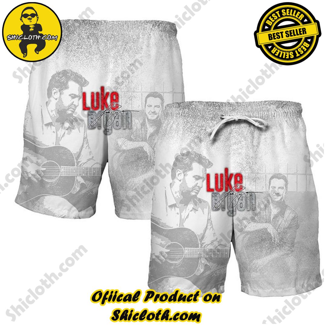 Alternative view of Luke Bryan Vintage White Red Hawaiian Shirt