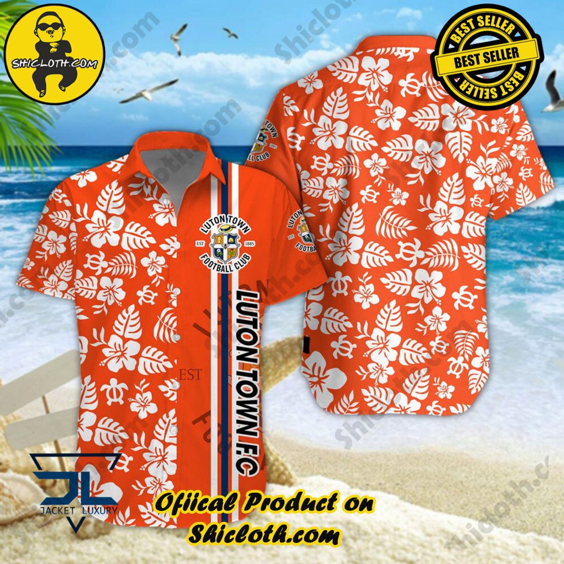 Luton Town FC EFL Floral Aloha Hawaiian Shirt