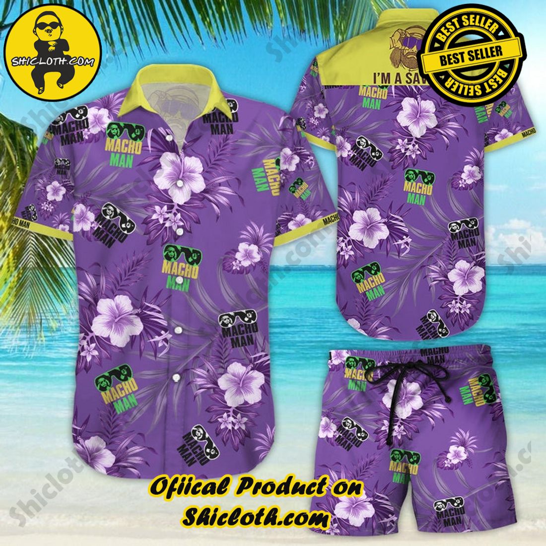 Macho Man Randy Savage Floral Aloha Hawaiian Shirt