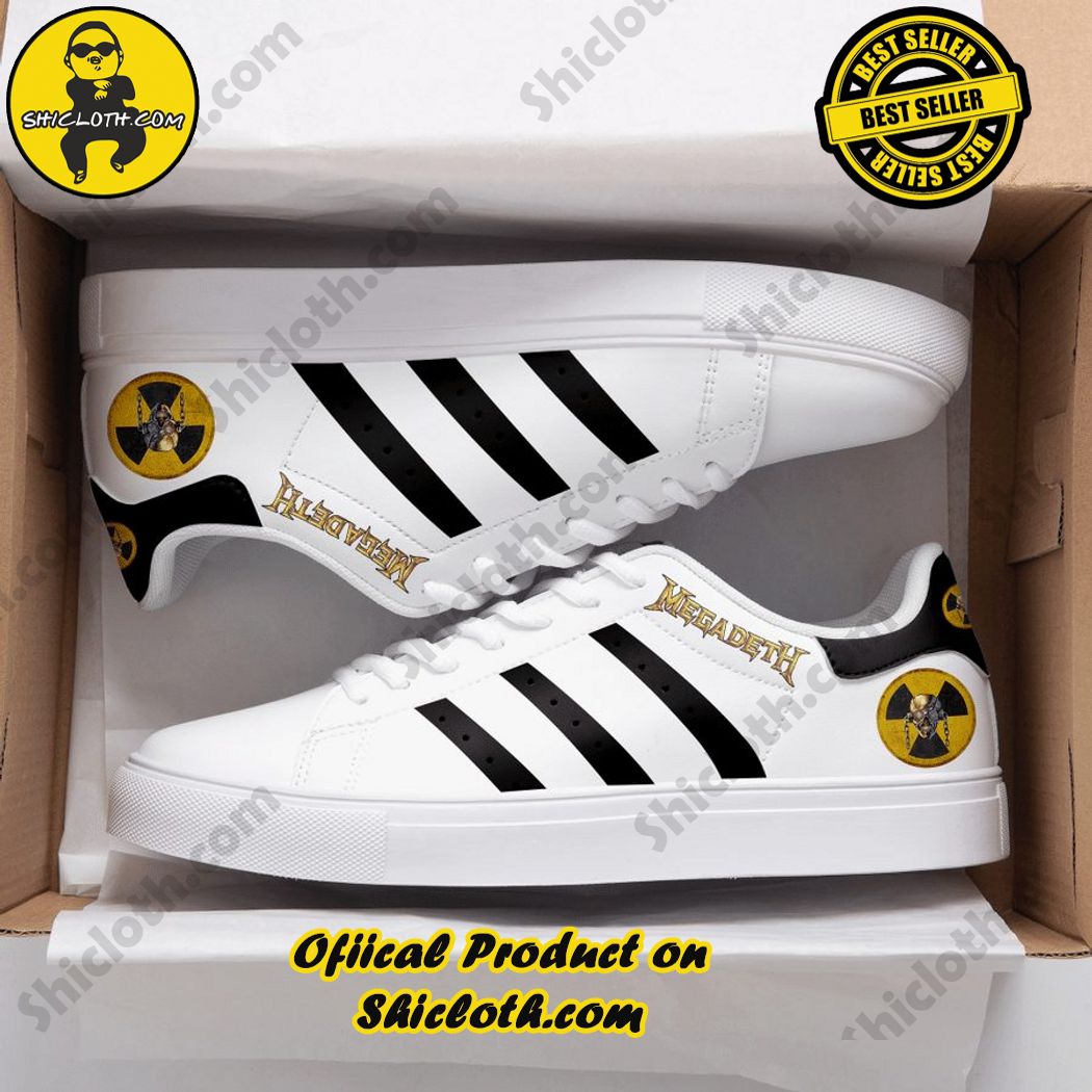 Best seller Stan Smith Shoes in Shicloth Store. Click here to buy !! 36 Megadeth White Black Stripes Stan Smith Shoes