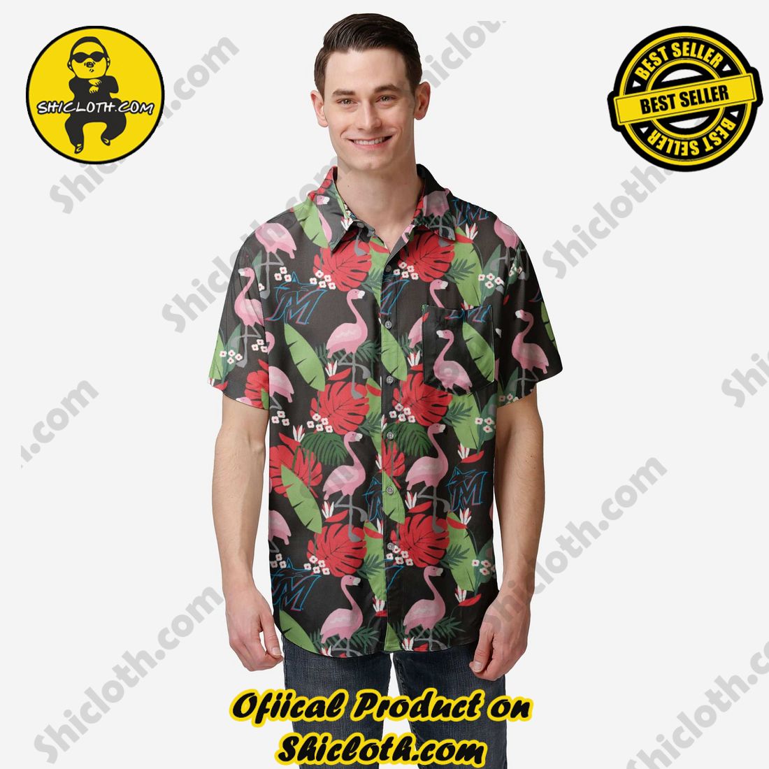 BEST SELLER Hawaiian Shirt And Short in Shicloth !!! Buy it now 5 Miami Marlins Floral Button Up Shirt