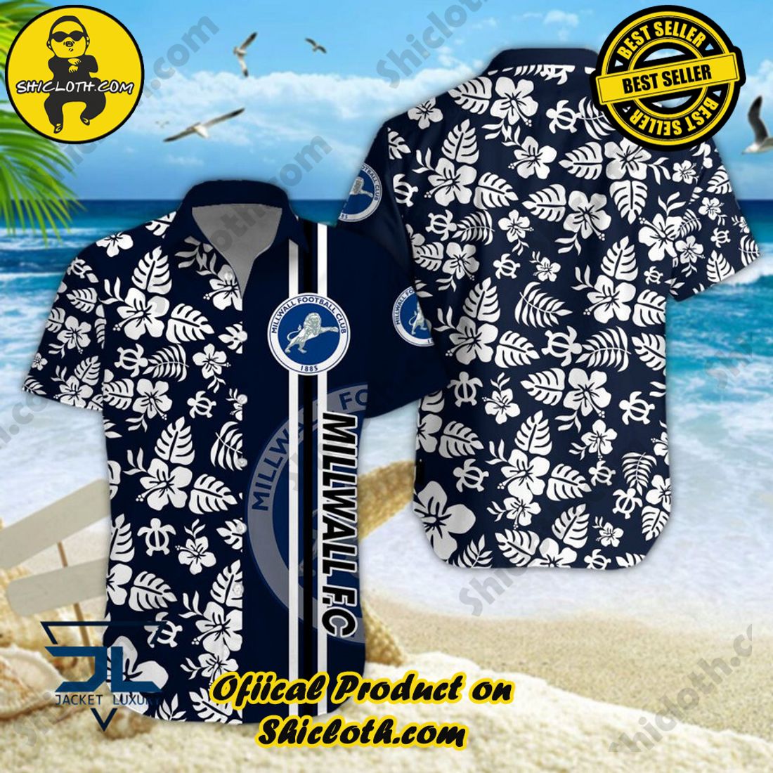 Millwall FC EFL Floral Aloha Hawaiian Shirt