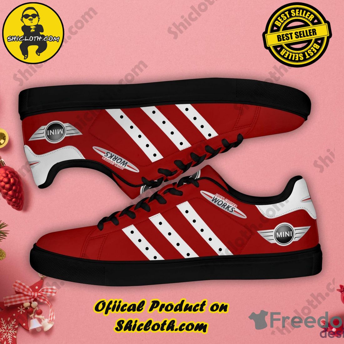 Hot hot hot new trend Stan Smith Shoes in Shicloth Store. Click here to buy !! 36 Mini Jcw Red Stan Smith Low Top Shoes