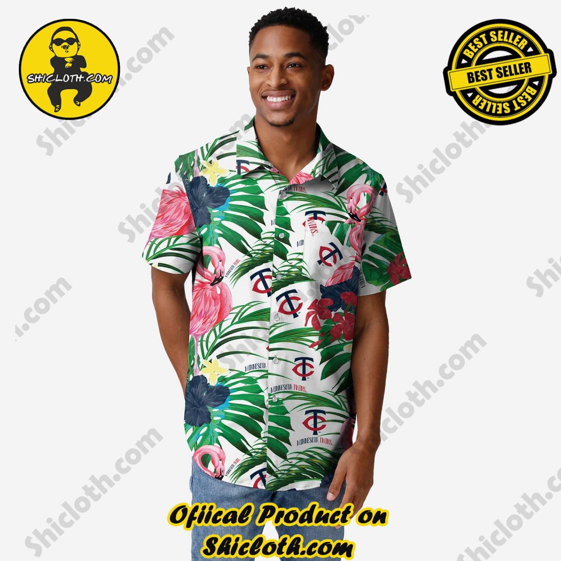 BEST SELLER Hawaiian Shirt And Short in Shicloth !!! Buy it now 10 Minnesota Twins Flamingo Button Up Shirt