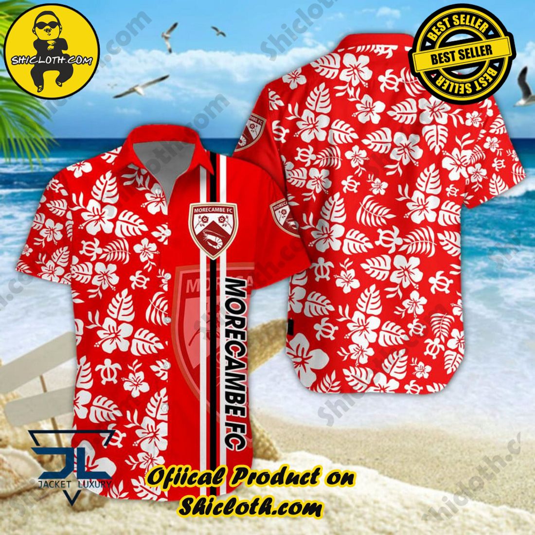 Morecambe FC EFL Floral Aloha Hawaiian Shirt