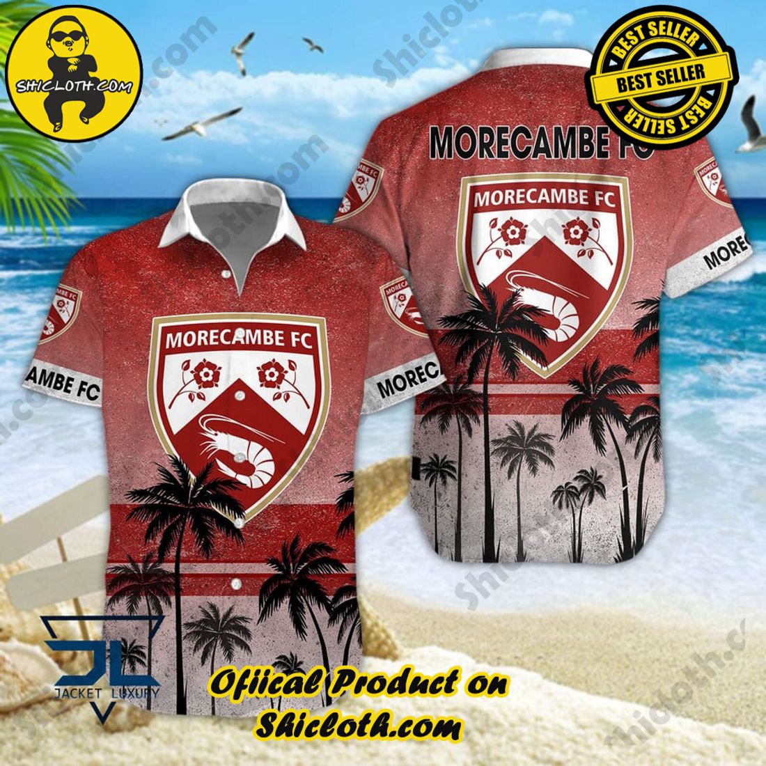 Morecambe FC EFL Palm Tree Aloha Hawaiian Shirt