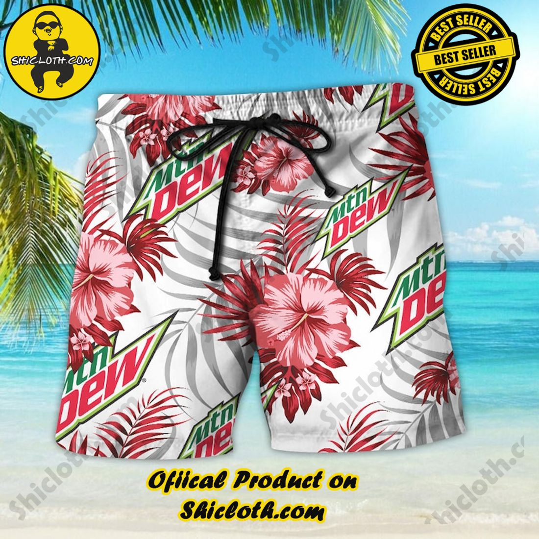 Mountain Dew Hibiscus Aloha Hawaiian Shirt 4 Mountain Dew Hibiscus Aloha Hawaiian Shirt - Image 4