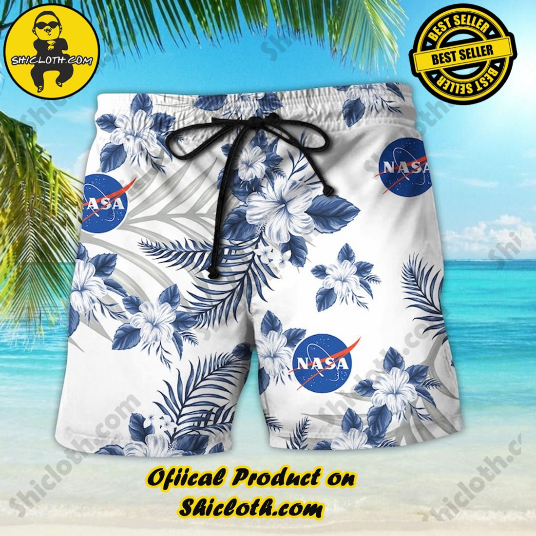 Nasa Floral Aloha White Blue Hawaiian Shirt 4 Nasa Floral Aloha White Blue Hawaiian Shirt - Image 4
