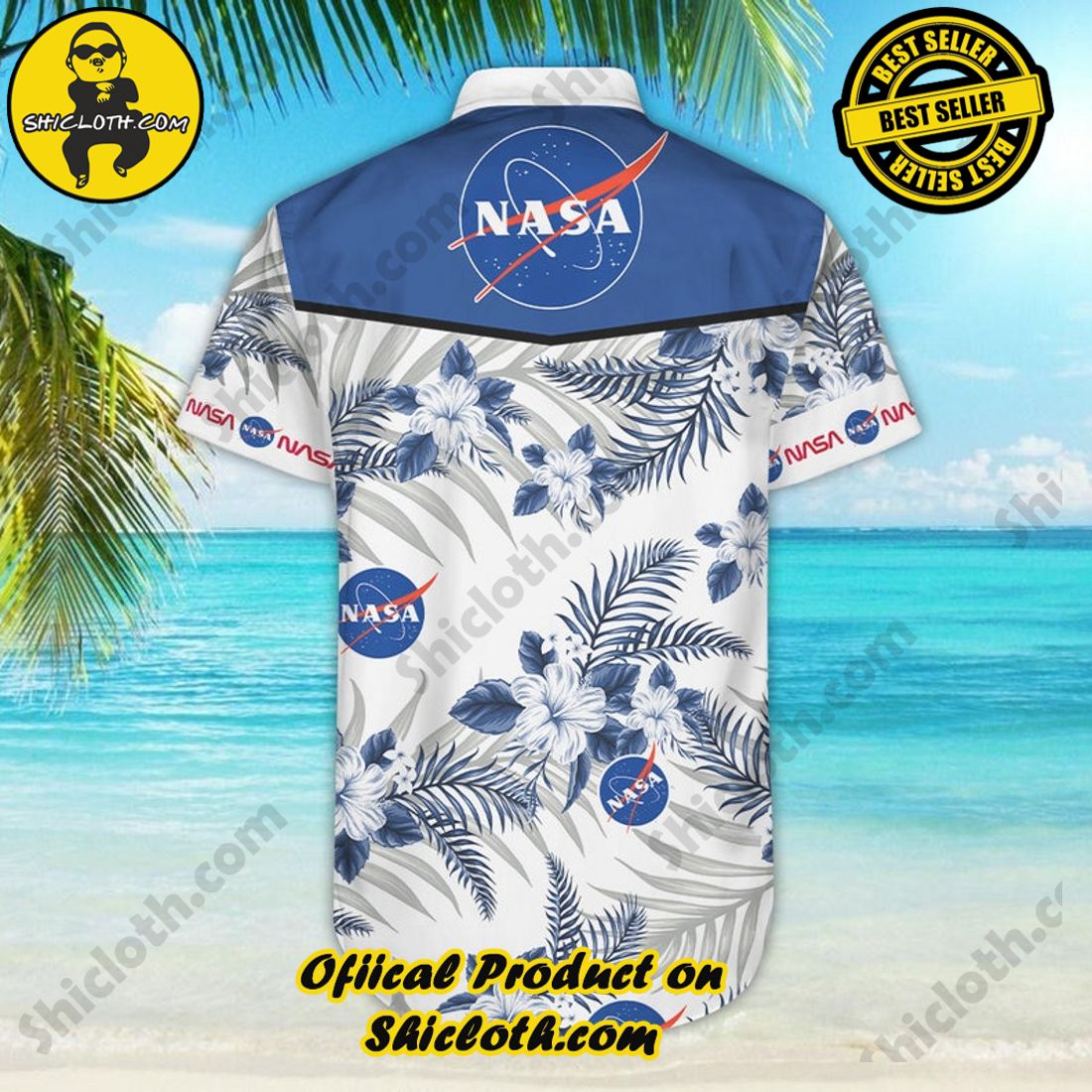Nasa Floral Aloha White Blue Hawaiian Shirt 7 Nasa Floral Aloha White Blue Hawaiian Shirt - Image 7
