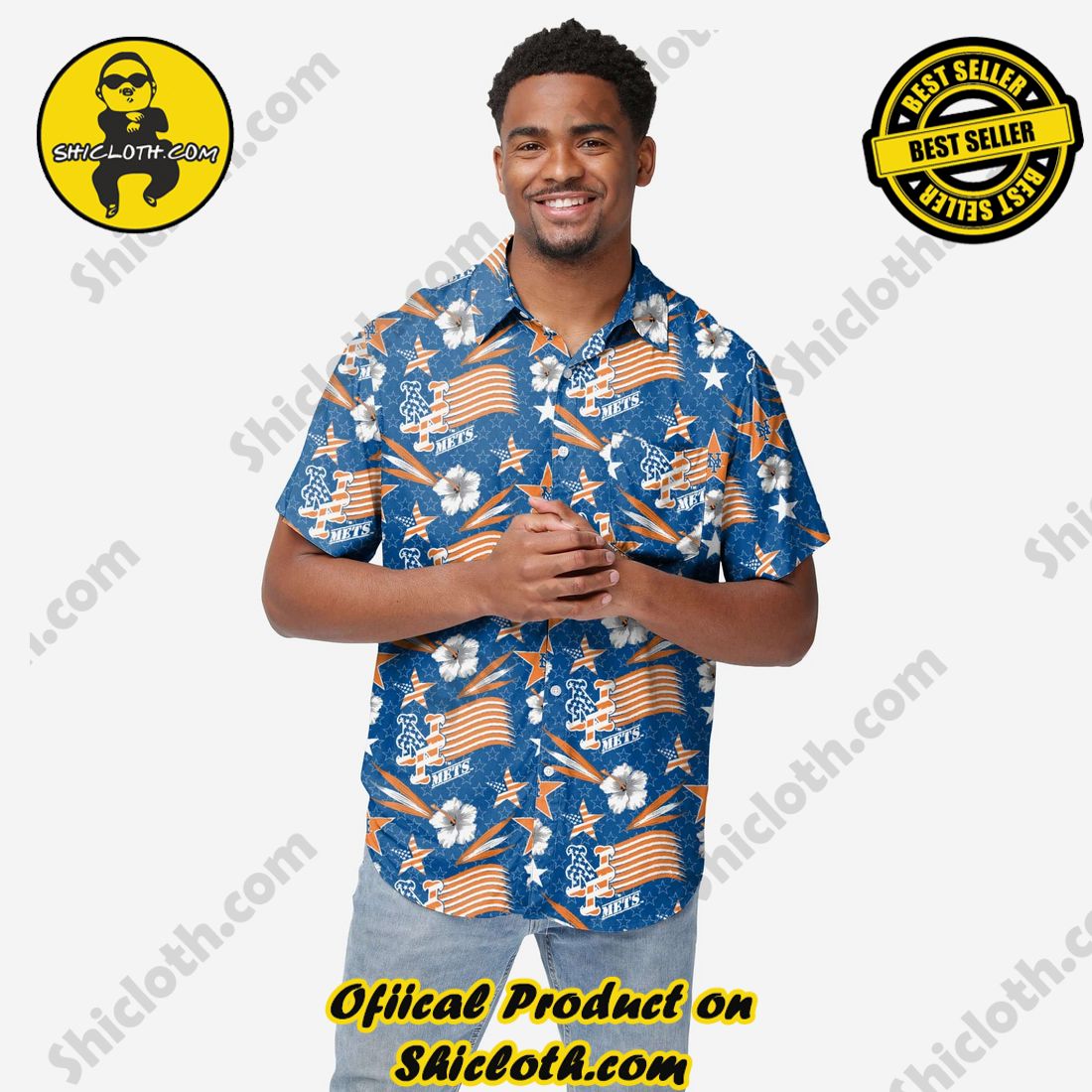 BEST SELLER Hawaiian Shirt And Short in Shicloth !!! Buy it now 12 New York Mets Americana Button Up Shirt