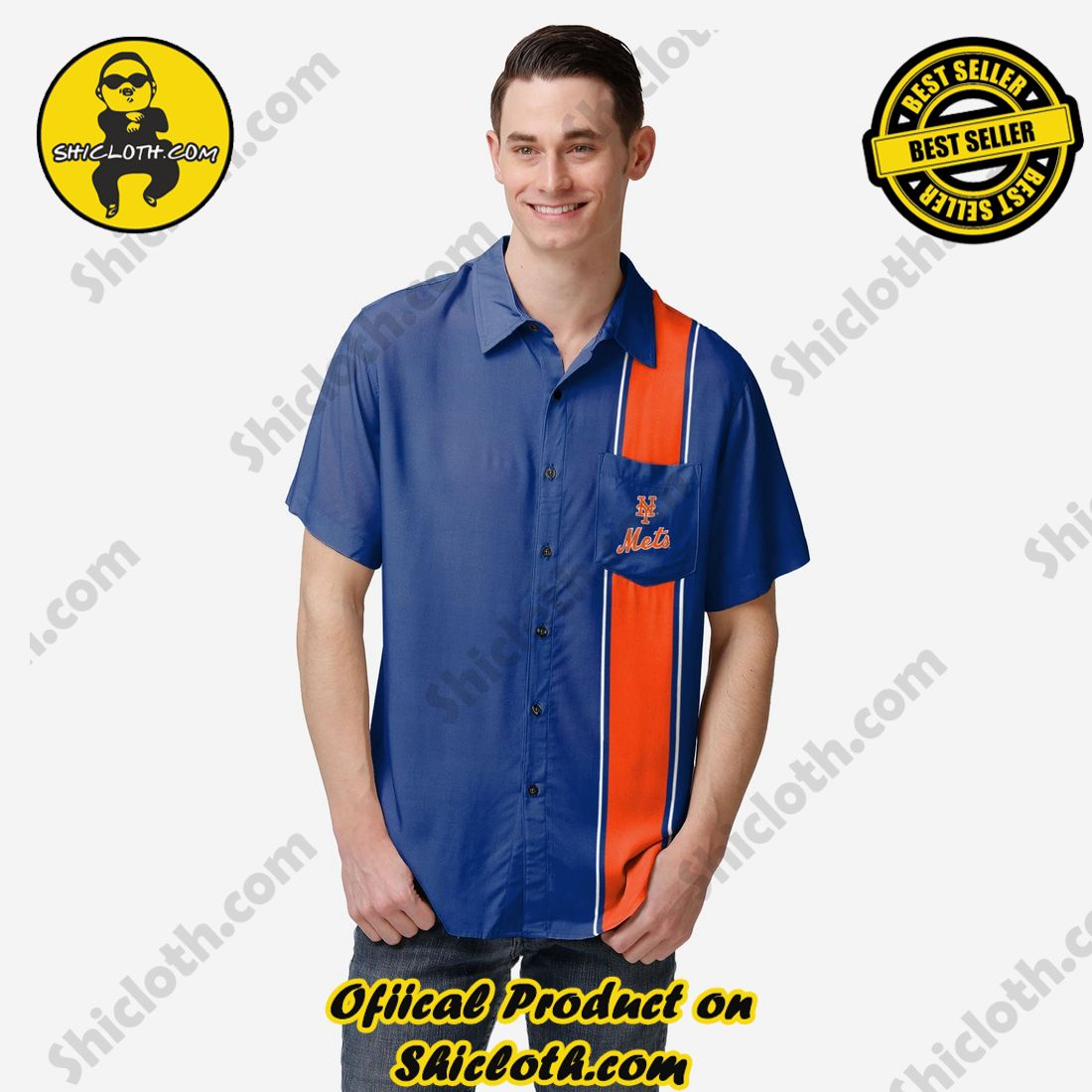 BEST SELLER Hawaiian Shirt And Short in Shicloth !!! Buy it now 13 New York Mets Bowling Stripe Button Up Shirt