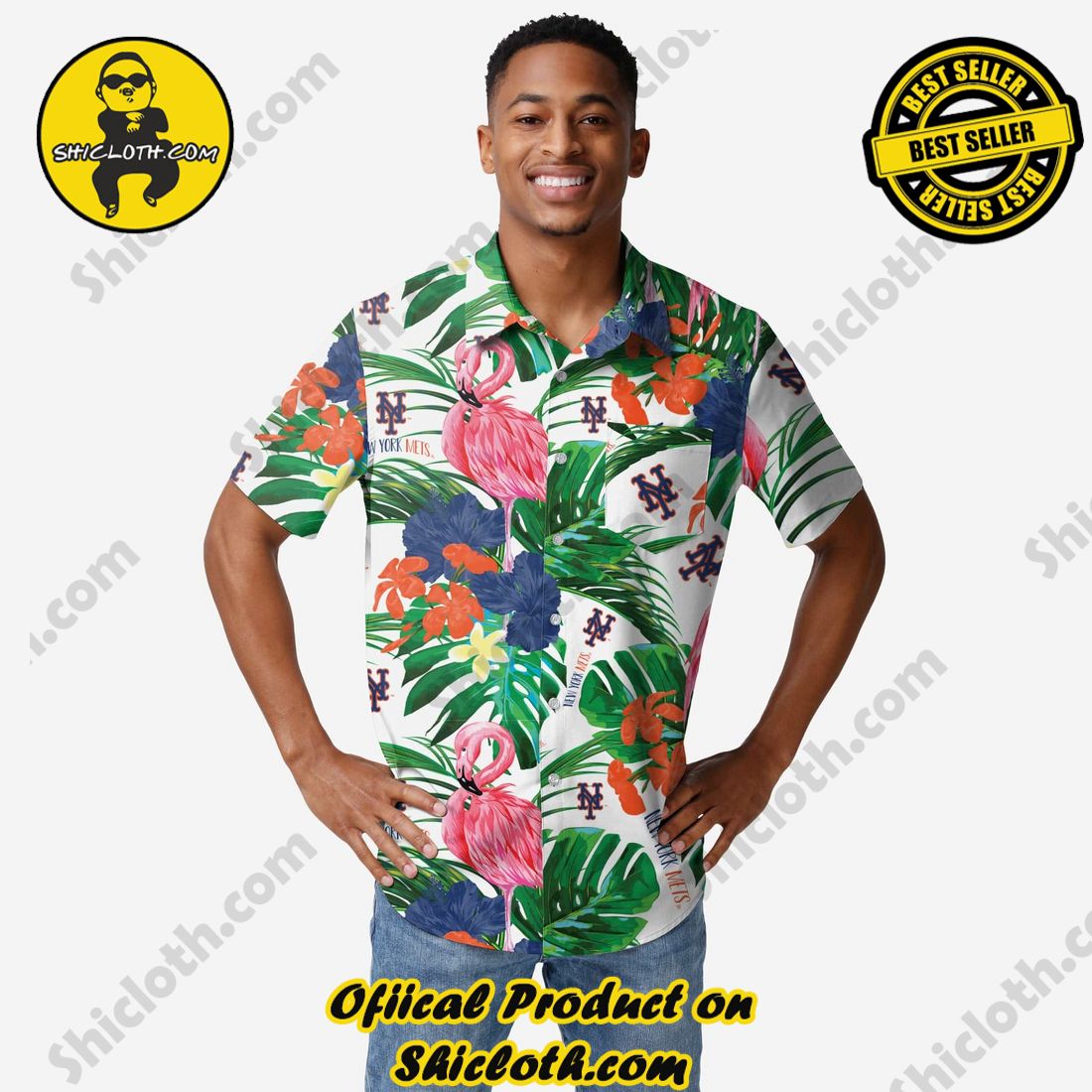 BEST SELLER Hawaiian Shirt And Short in Shicloth !!! Buy it now 15 New York Mets Flamingo Button Up Shirt