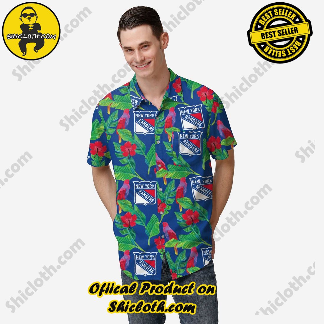Best Seller Hawaiian Shirt And Short in Shicloth !!! Buy it now 12 New York Rangers Floral Button Up Shirt