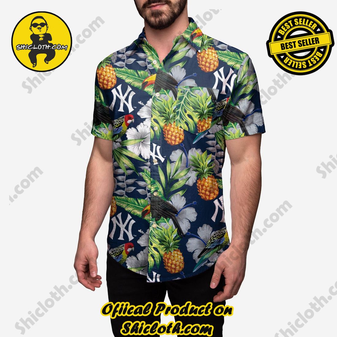 BEST SELLER Hawaiian Shirt And Short in Shicloth !!! Buy it now 21 New York Yankees Floral Button Up Shirt