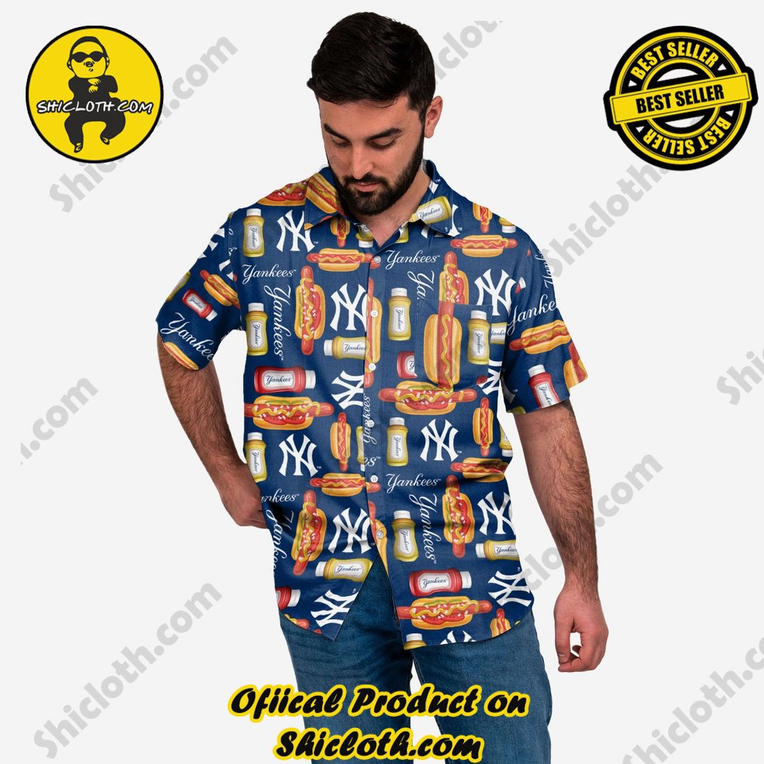 BEST SELLER Hawaiian Shirt And Short in Shicloth !!! Buy it now 22 New York Yankees Grill Pro Button Up Shirt