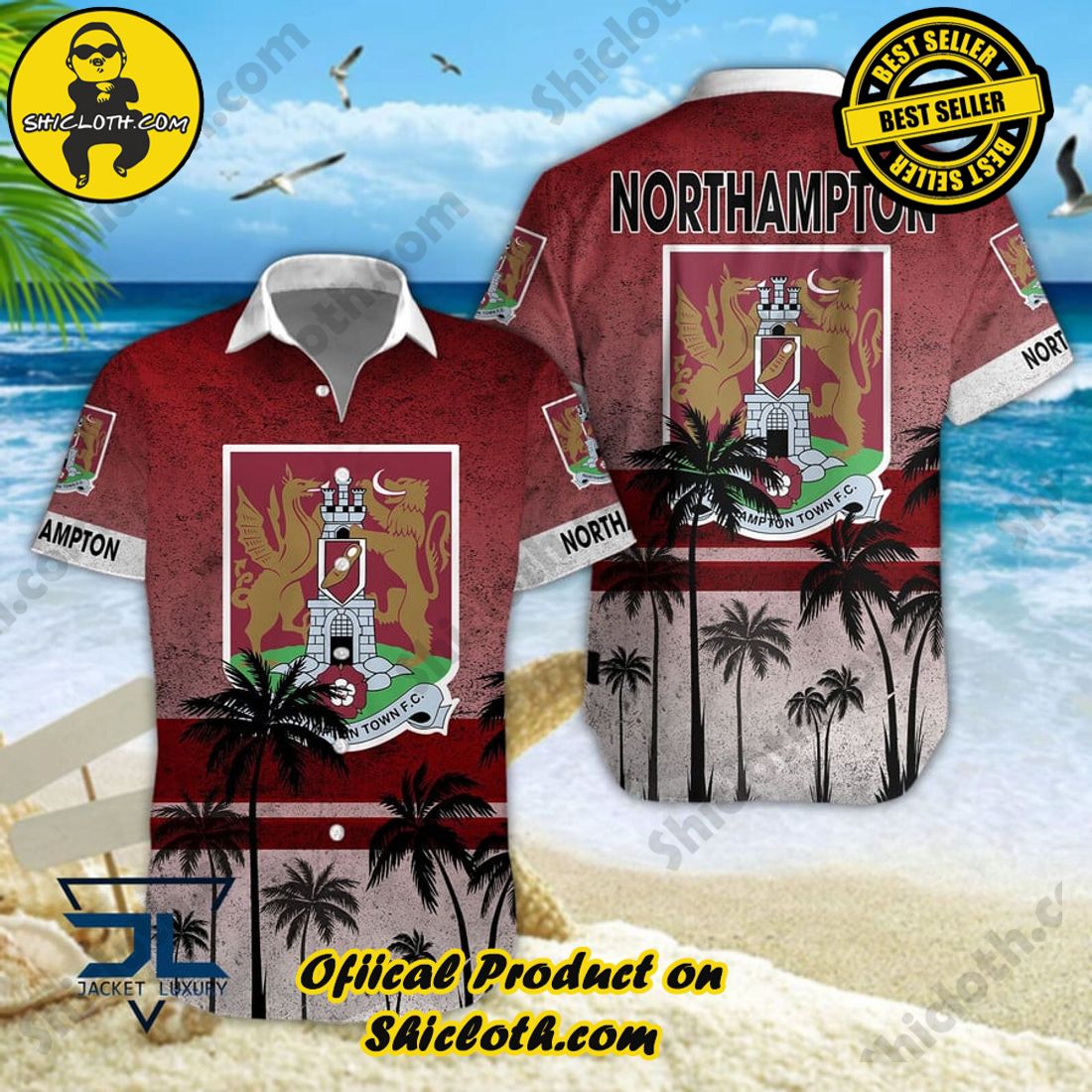 Northampton Town FC EFL Palm Tree Aloha Hawaiian Shirt