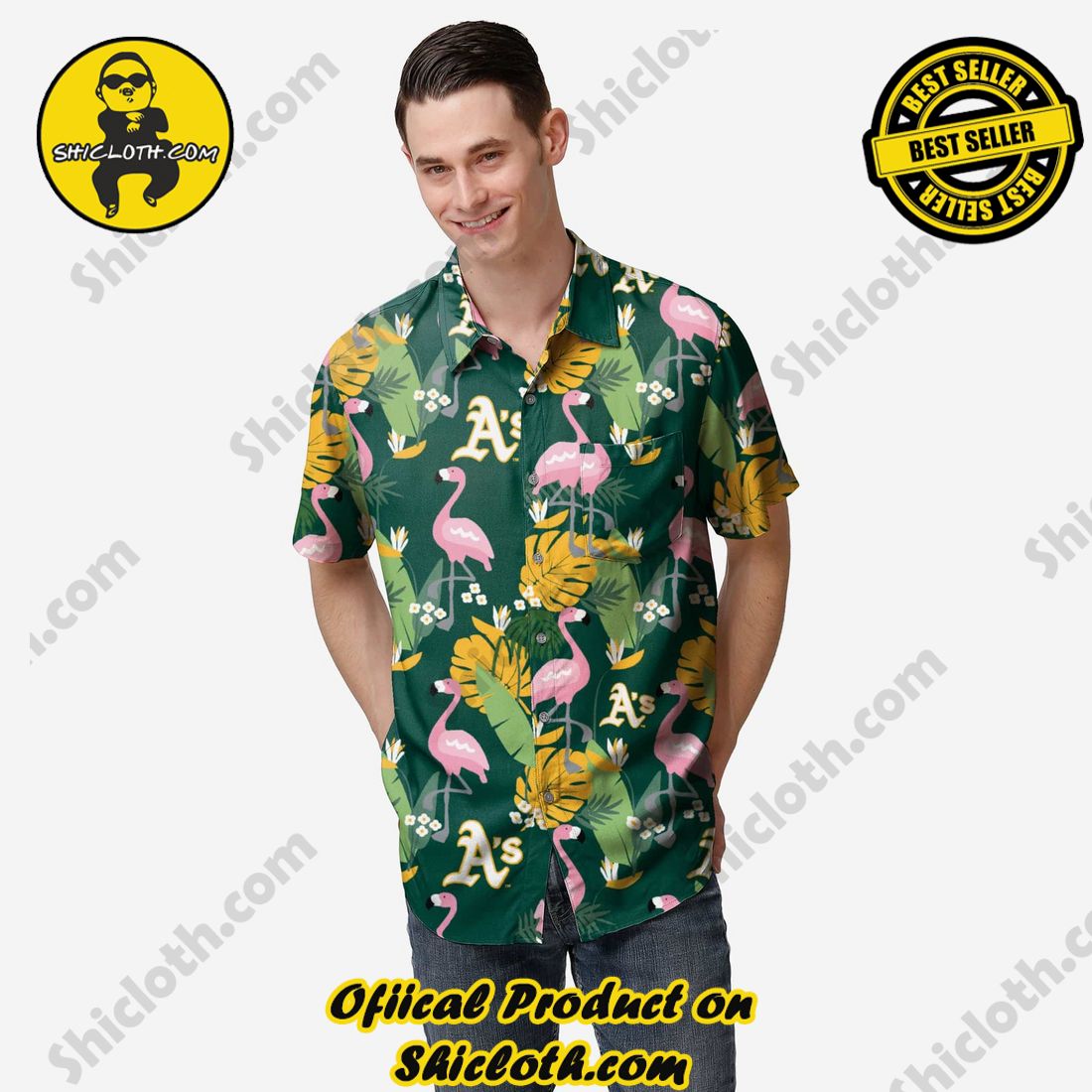 BEST SELLER Hawaiian Shirt And Short in Shicloth !!! Buy it now 31 Oakland Athletics Floral Button Up Shirt
