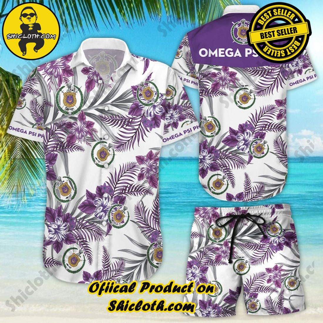 Omega Psi Phi Fraternity Floral Aloha Hawaiian Shirt