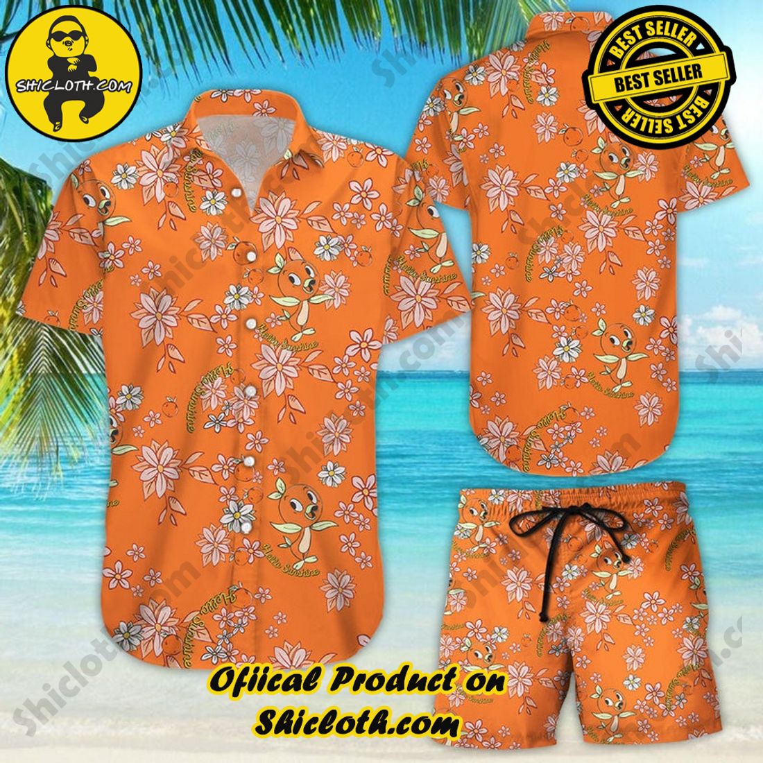 Orange Bird Disney Aloha Hawaiian Shirt
