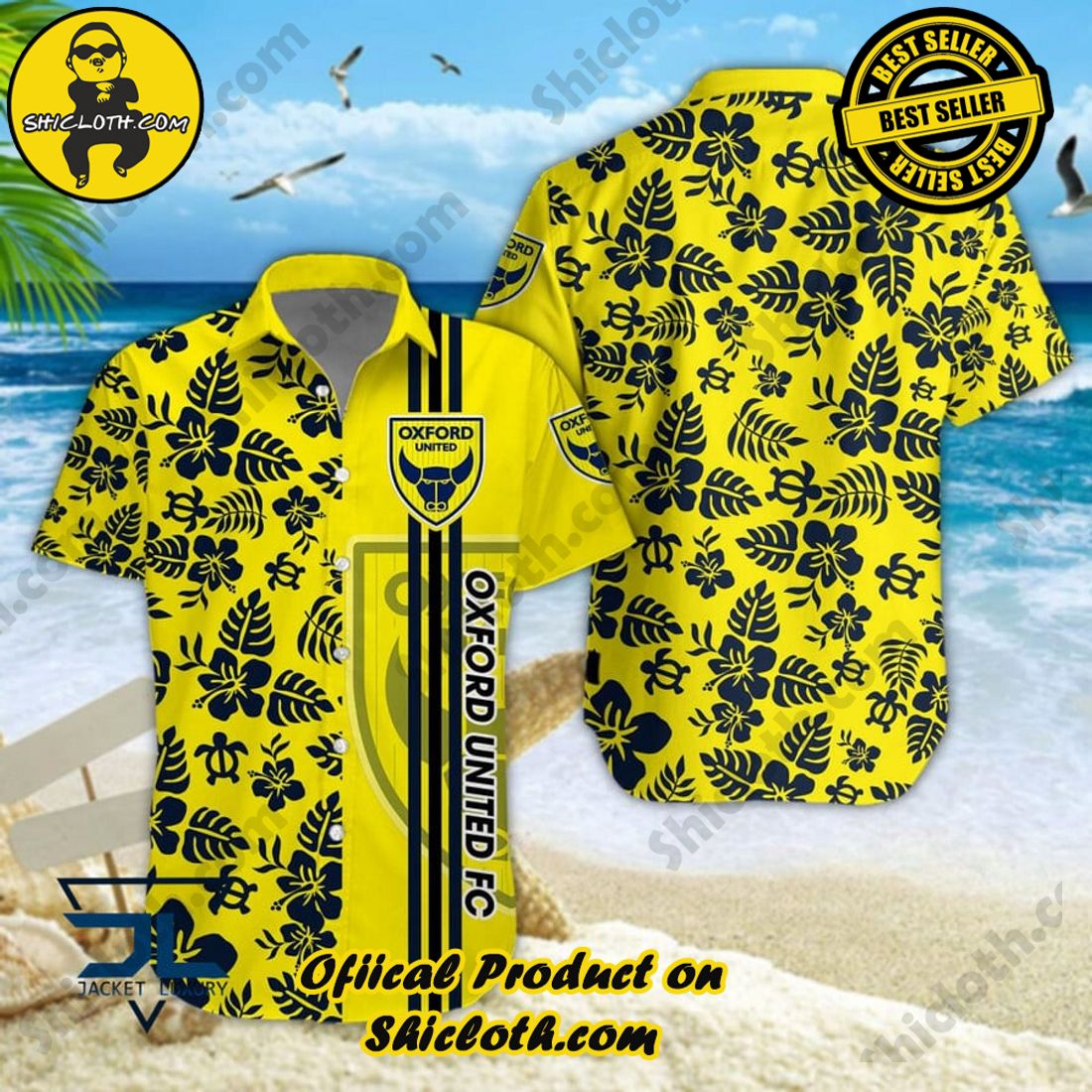 Oxford United FC EFL Floral Aloha Hawaiian Shirt