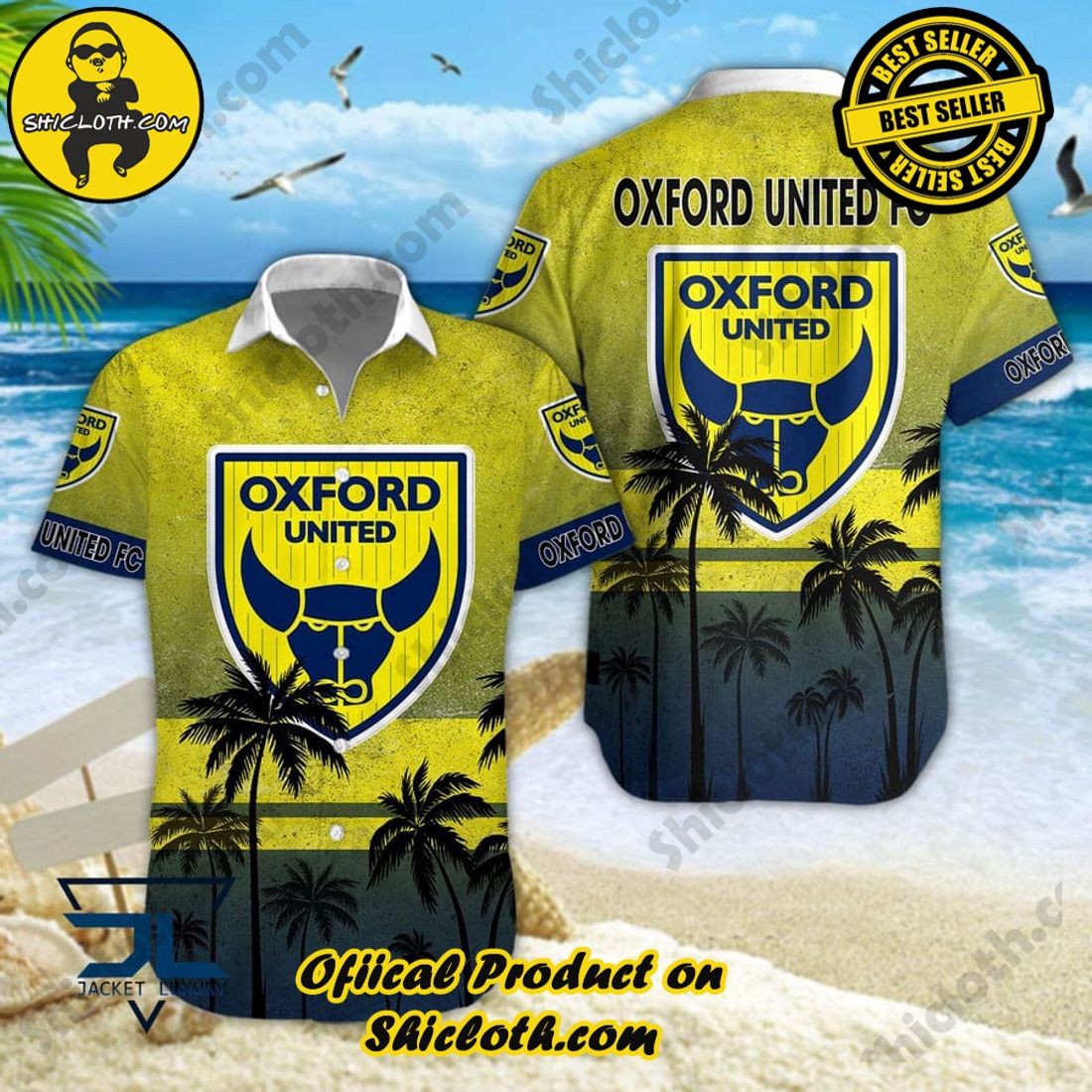 Oxford United FC EFL Palm Tree Aloha Hawaiian Shirt