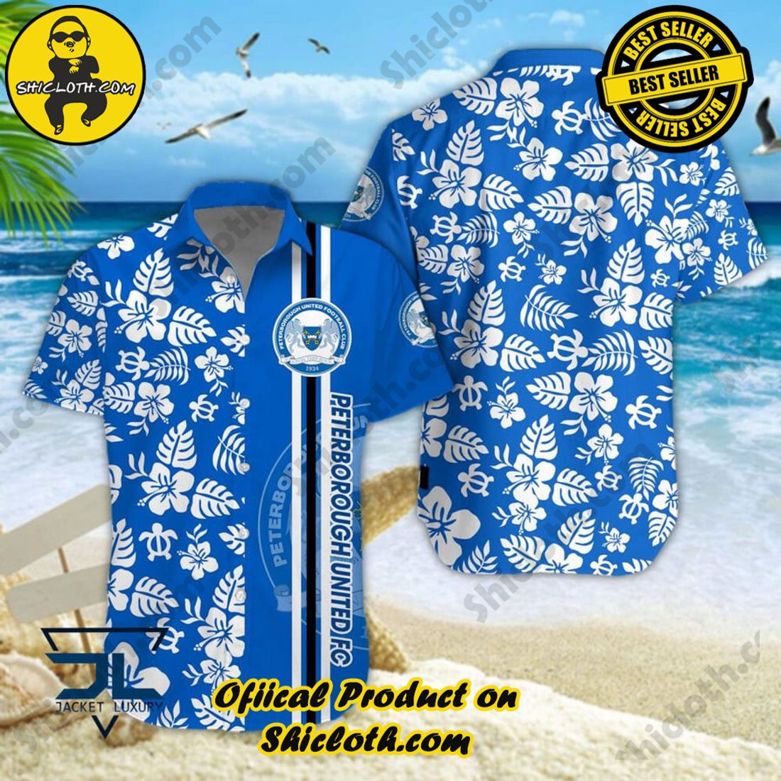 Peterborough United FC EFL Floral Aloha Hawaiian Shirt