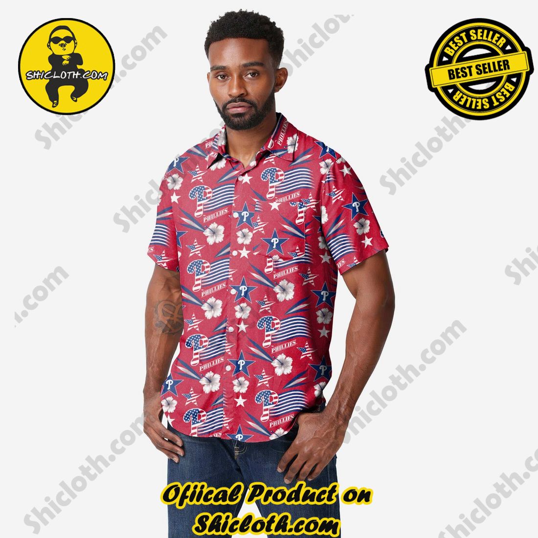 BEST SELLER Hawaiian Shirt And Short in Shicloth !!! Buy it now 32 Philadelphia Phillies Americana Button Up Shirt