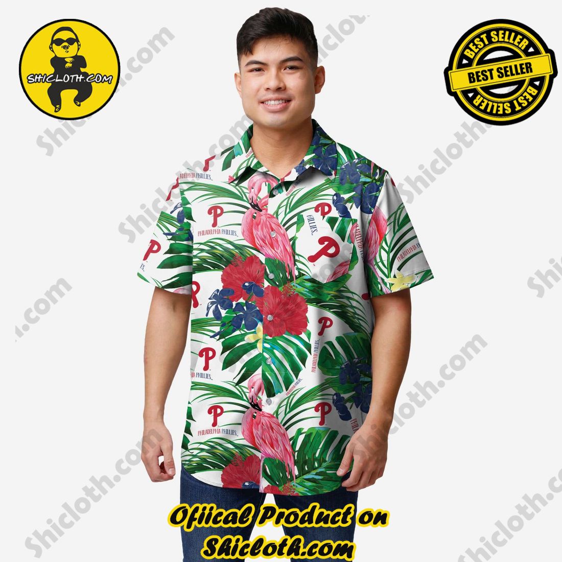 BEST SELLER Hawaiian Shirt And Short in Shicloth !!! Buy it now 34 Philadelphia Phillies Flamingo Button Up Shirt