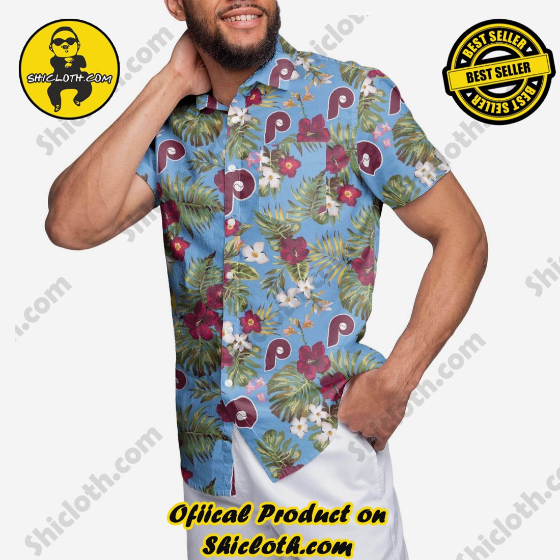 NEW COLLECTION Hawaiian Shirt And Short in Shicloth !!! Own it now 2 Philadelphia Phillies Throwback Threads Button Up Shirt
