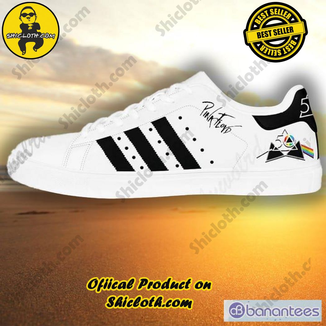 Only 60$. Best seller Stan Smith Shoes in Shicloth Store.Click here to buy !! 13 Pink Floyd Black Stripe Adidas Stan Smith Low Top Shoes