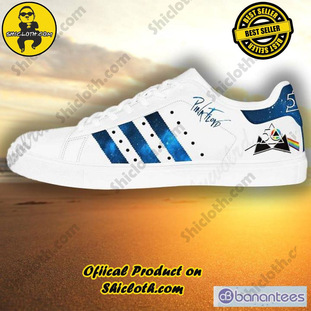 Only 60$. Best seller Stan Smith Shoes in Shicloth Store.Click here to buy !! 14 Pink Floyd Galaxy White Adidas Stan Smith Low Top Shoes