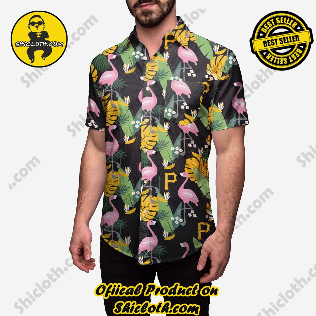 NEW COLLECTION Hawaiian Shirt And Short in Shicloth !!! Own it now 5 Pittsburgh Pirates Floral Button Up Shirt