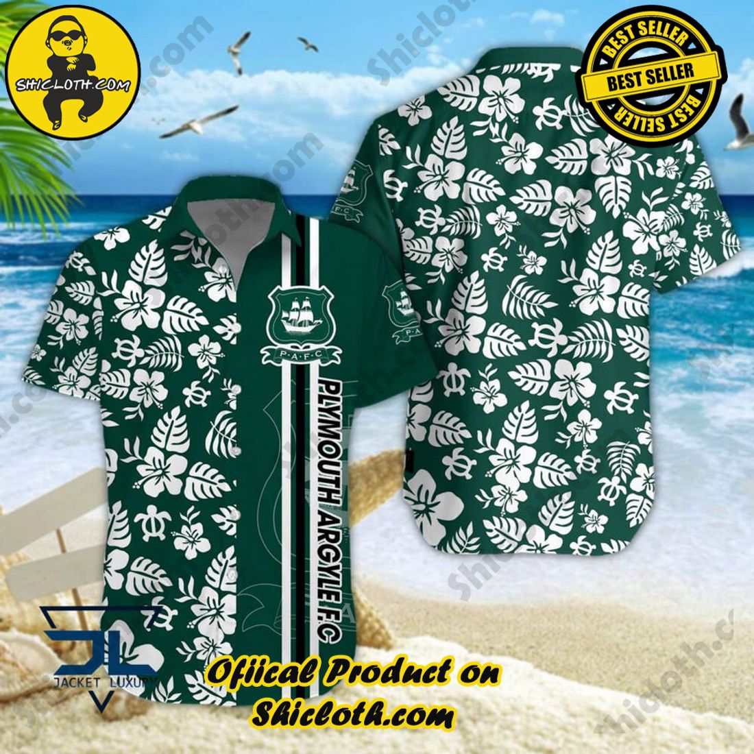 Plymouth Argyle FC EFL Floral Aloha Hawaiian Shirt