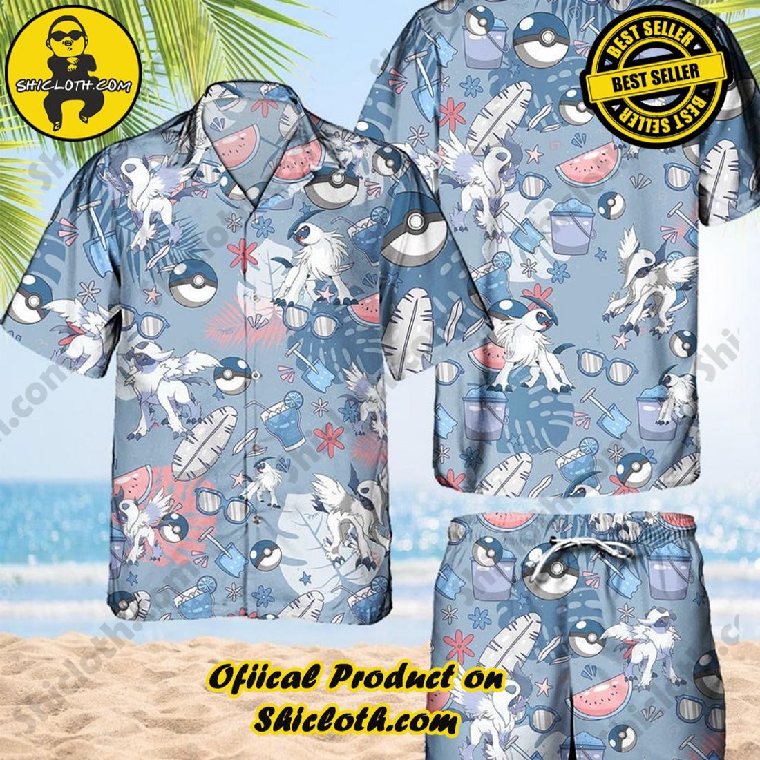 Pokemon Absol Aloha Hawaiian Shirt - Shicloth