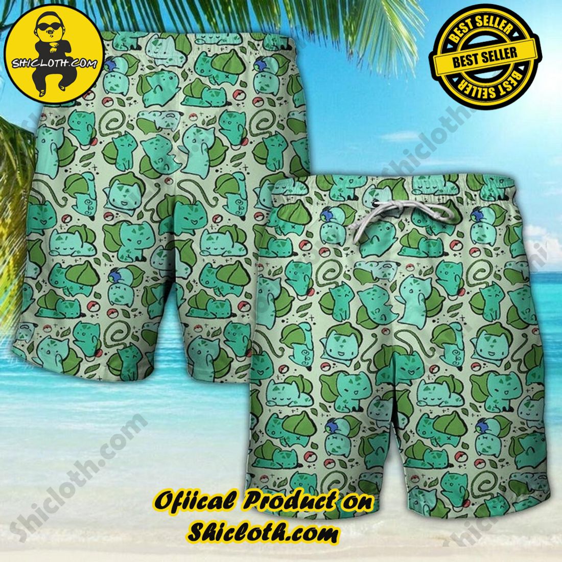 Pokemon Bulbasaur Anime Green Hawaiian Shirt Shicloth