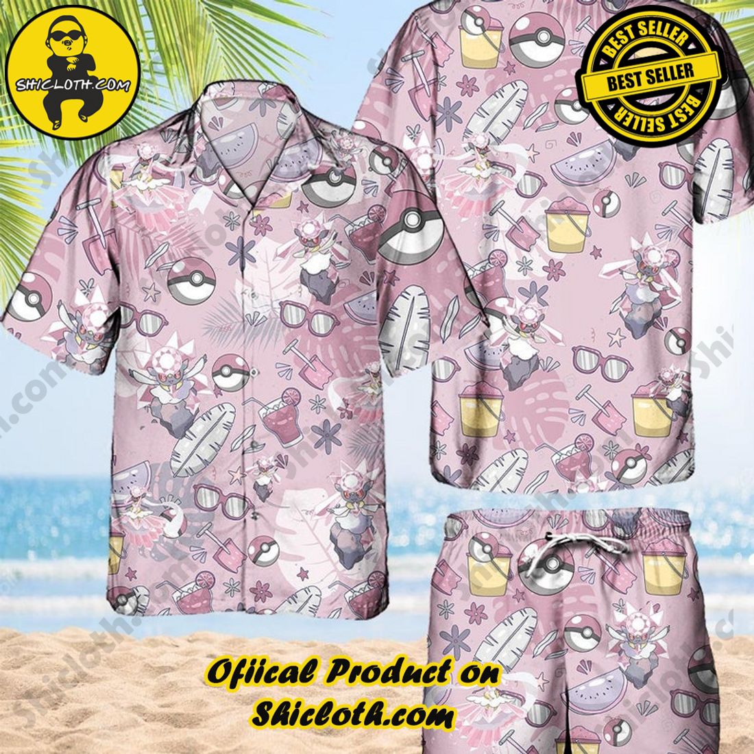 Pokemon Diancie Anime Pink Hawaiian Shirt