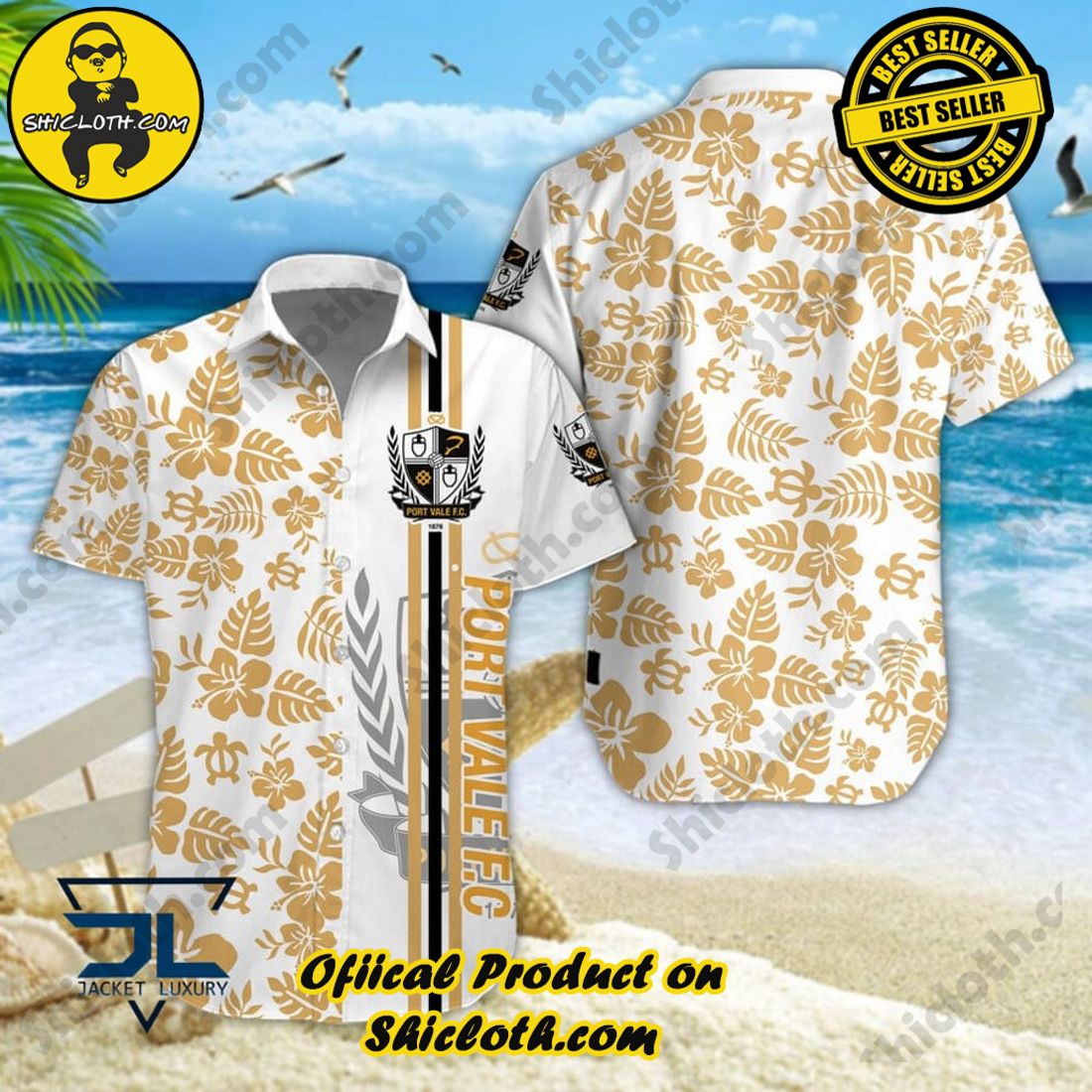 Port Vale EFL Floral Aloha Hawaiian Shirt