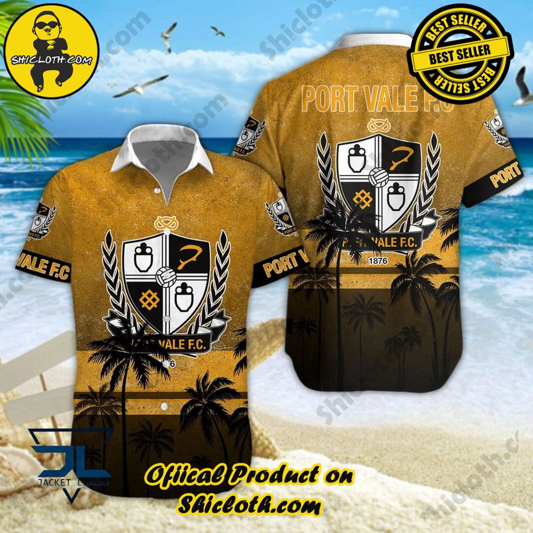 Port Vale EFL Palm Tree Aloha Hawaiian Shirt
