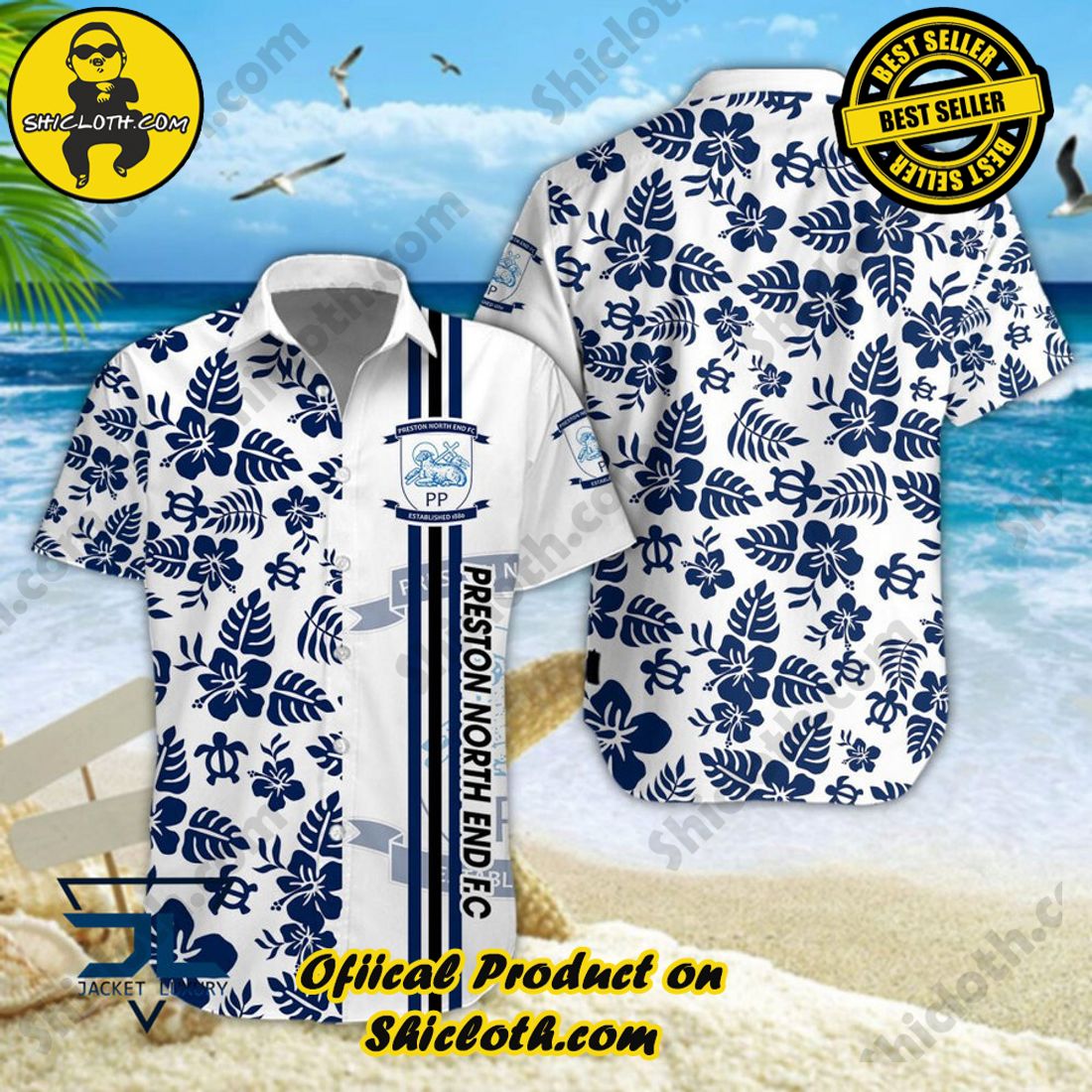 Preston North End FC EFL Floral Aloha Hawaiian Shirt