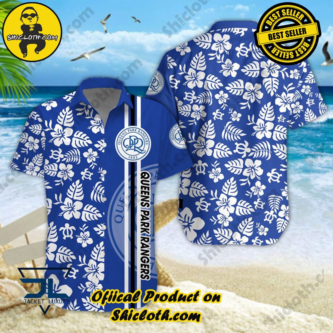 Queens Park Rangers EFL Floral Aloha Hawaiian Shirt