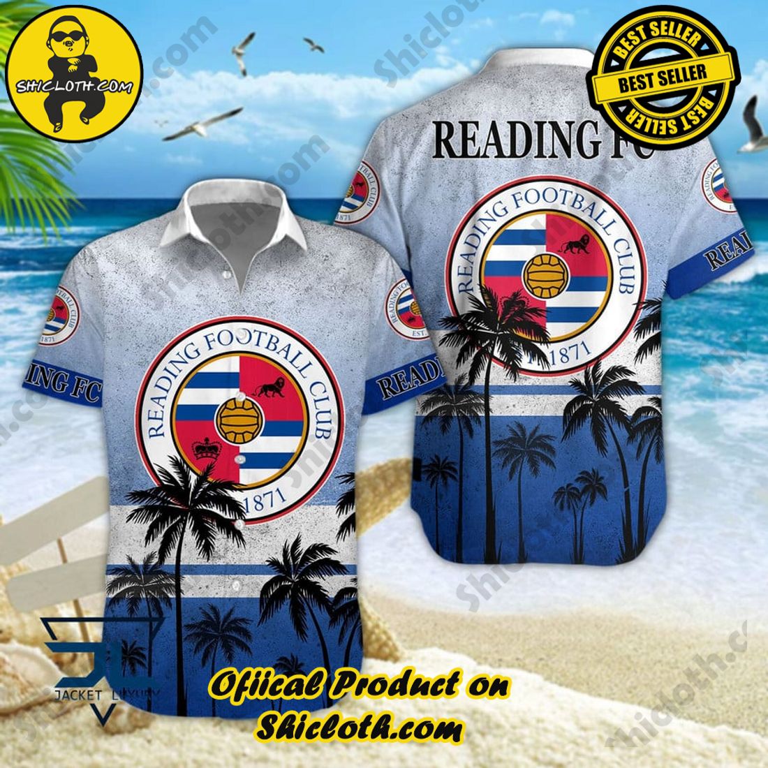 Reading FC EFL Palm Tree Aloha Hawaiian Shirt