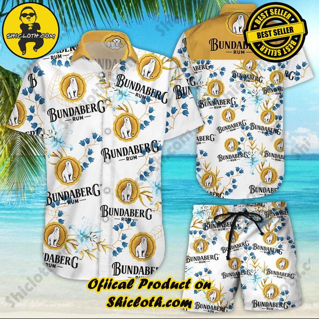 Rum Bundaberg Floral Aloha Hawaiian Shirt