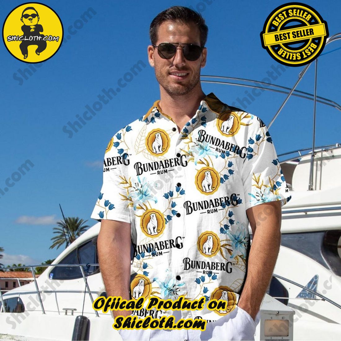 Alternative view of Rum Bundaberg Floral Aloha Hawaiian Shirt