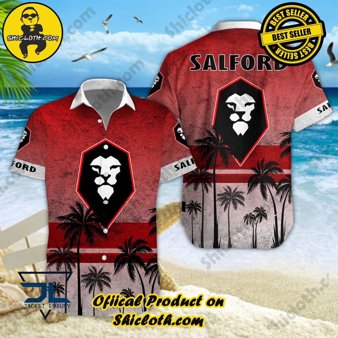 Salford City EFL Palm Tree Aloha Hawaiian Shirt