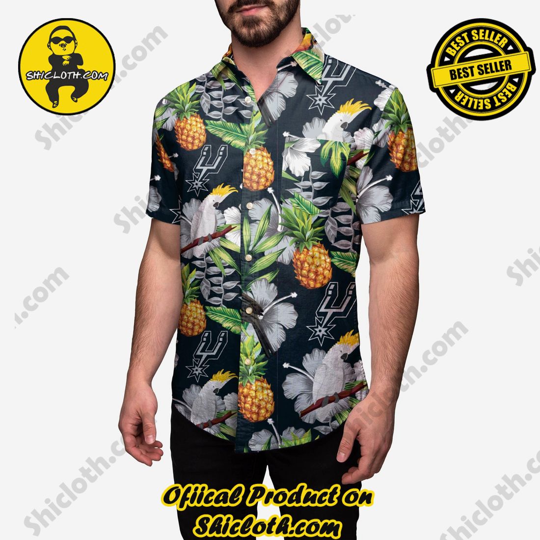 HOT HIT Hawaiian Shirt And Short in Shicloth !!! Own it now 23 San Antonio Spurs Floral Button Up Shirt
