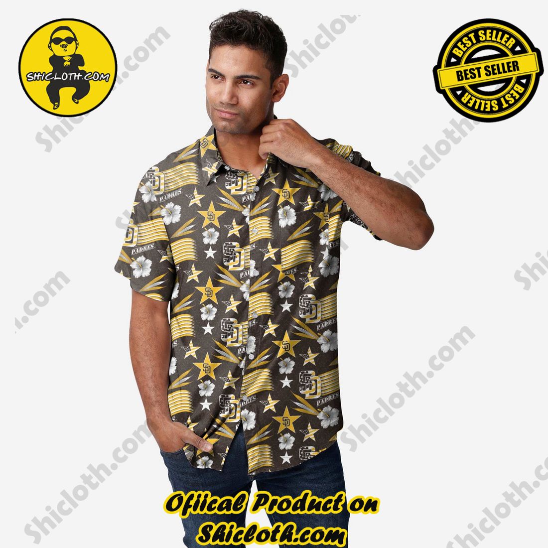 NEW COLLECTION Hawaiian Shirt And Short in Shicloth !!! Own it now 6 San Diego Padres Americana Button Up Shirt