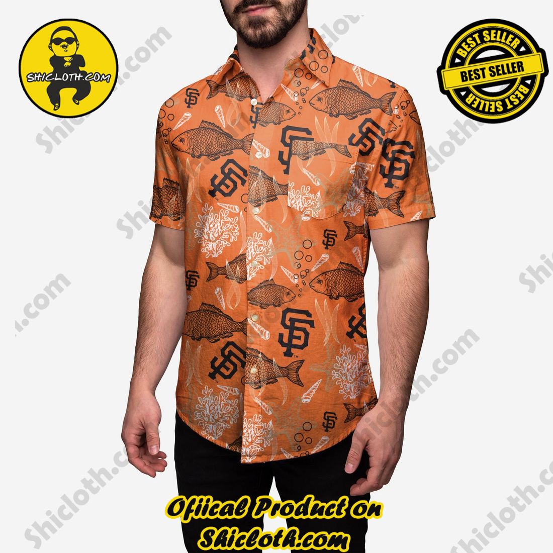 NEW COLLECTION Hawaiian Shirt And Short in Shicloth !!! Own it now 11 San Francisco Giants Floral Button Up Shirt