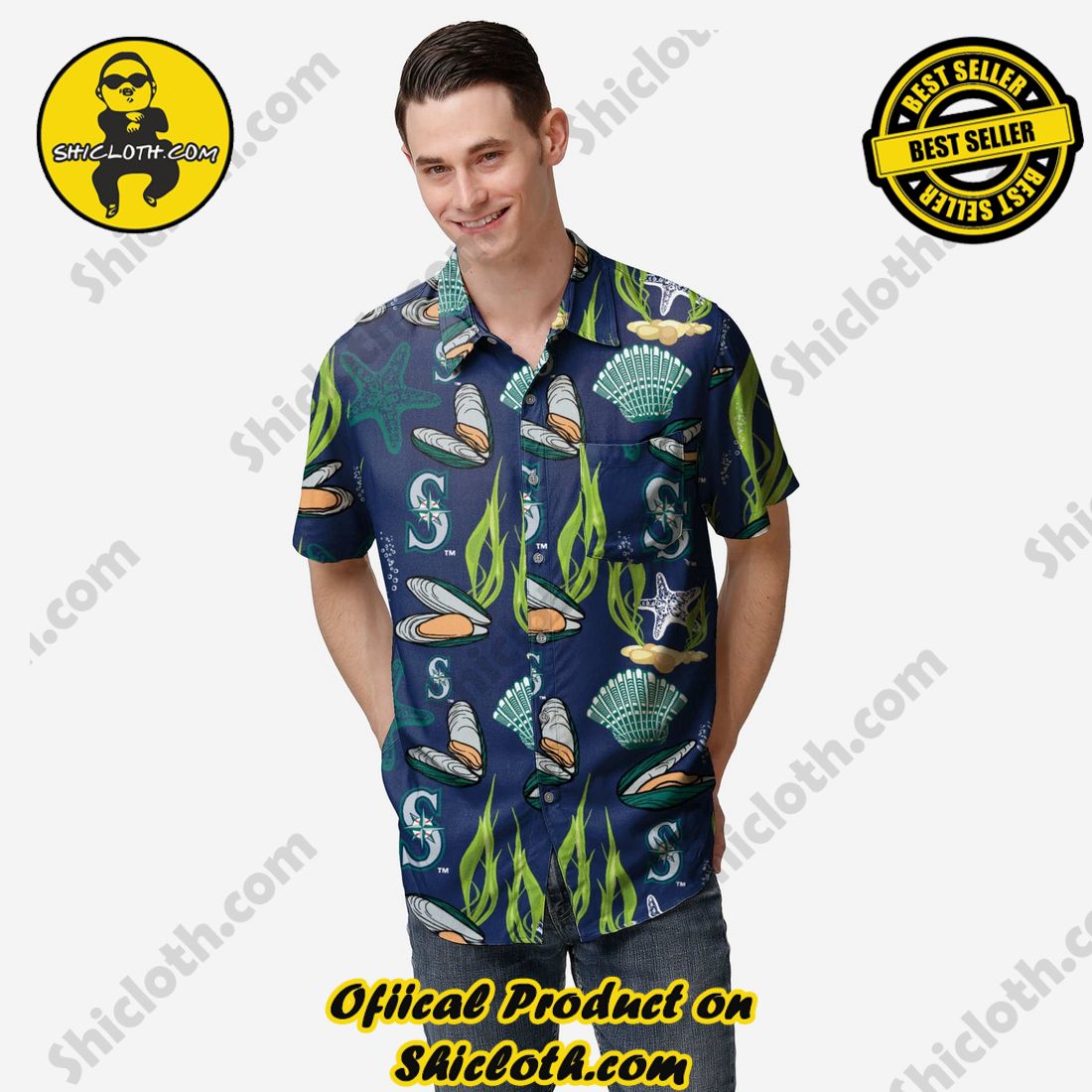 NEW COLLECTION Hawaiian Shirt And Short in Shicloth !!! Own it now 14 Seattle Mariners Floral Button Up Shirt